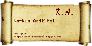 Karkus Amábel névjegykártya